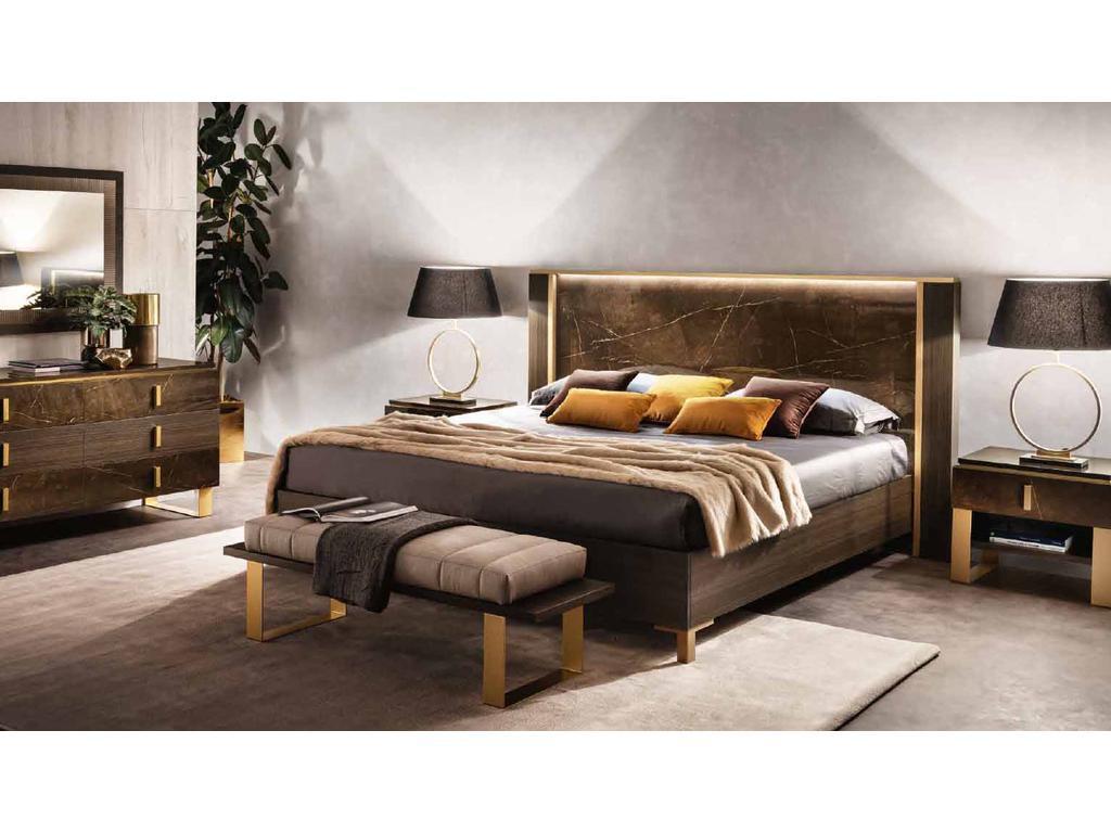кровать двуспальная Arredo Classic Essenza 160х190 (венге, коричневый, золото)