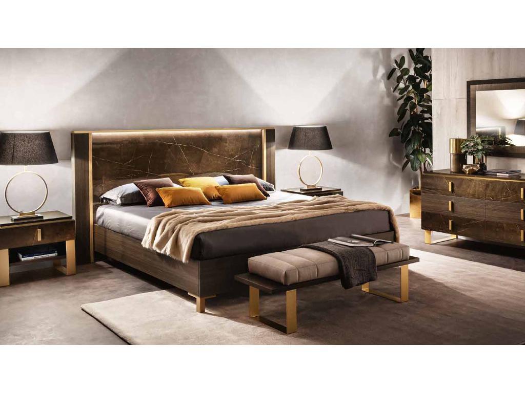 кровать двуспальная Arredo Classic Essenza 160х200 (венге, коричневый, золото)