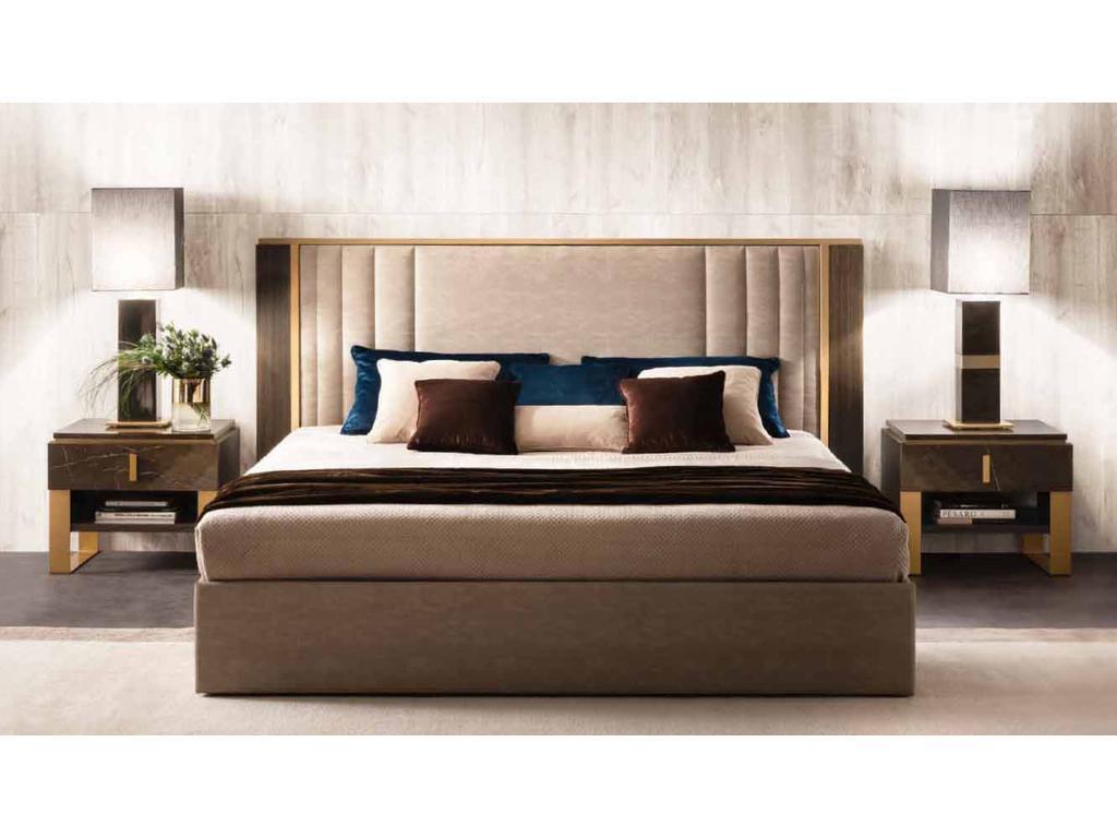 кровать двуспальная Arredo Classic Essenza 180х200 мягкая (венге, коричневый, золото)