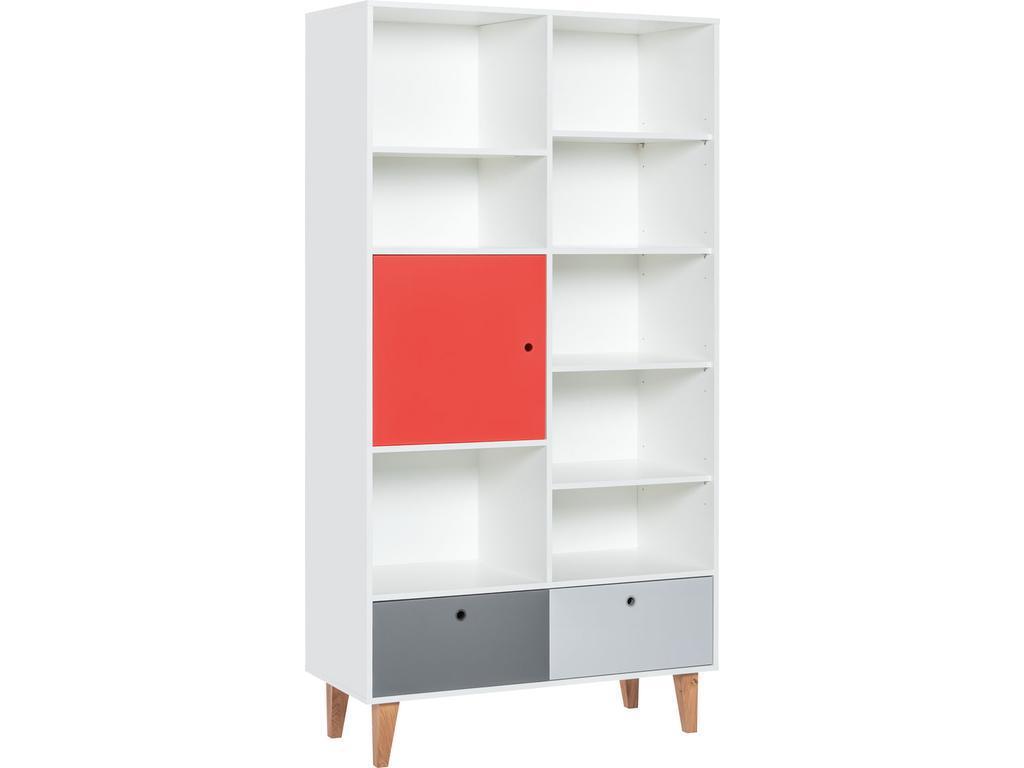 шкаф книжный Vox Concept  (белый,графит,серый,красный)