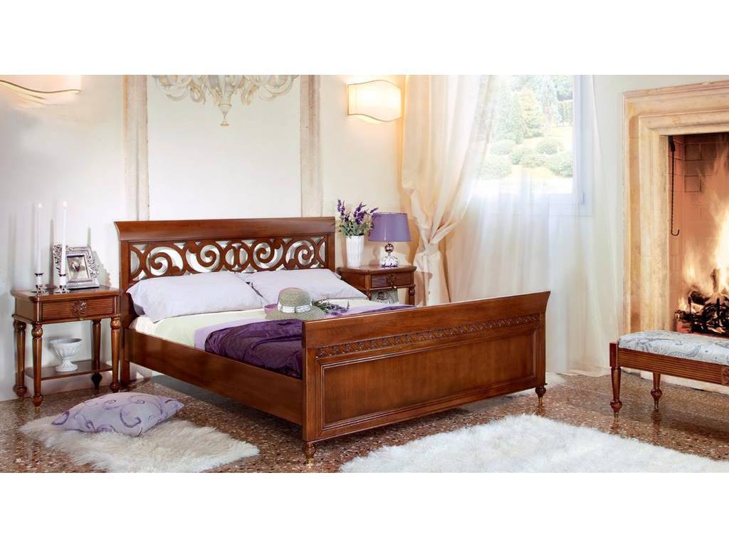 кровать двуспальная Monte Cristo Bourbon 160х200 (noce chiaro)