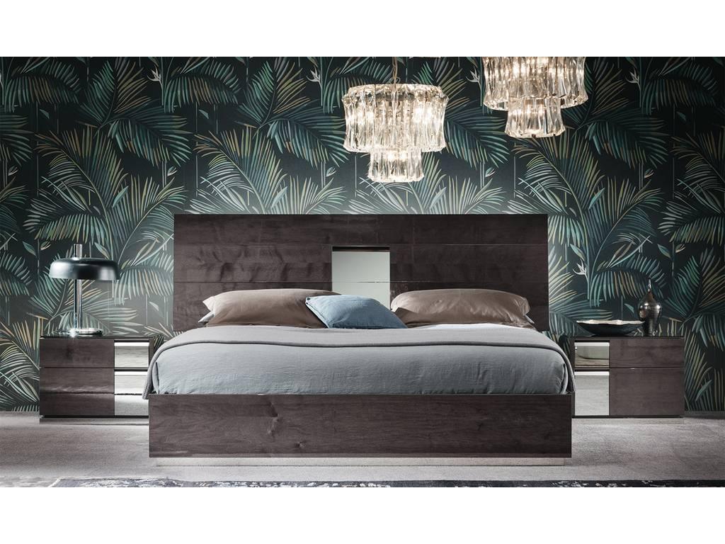кровать двуспальная ALF Heritage 160х200 (dark velvet birch high gloss)
