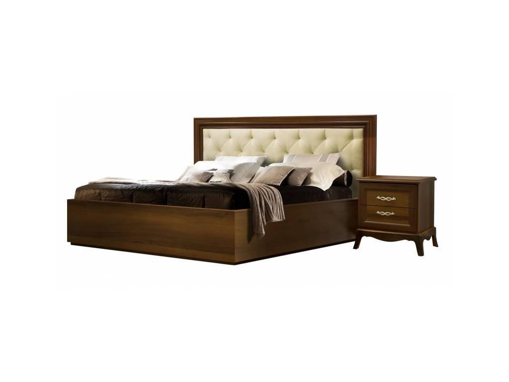 кровать двуспальная ЯМ Амели 160х200 с мягким элементом (коричневый)