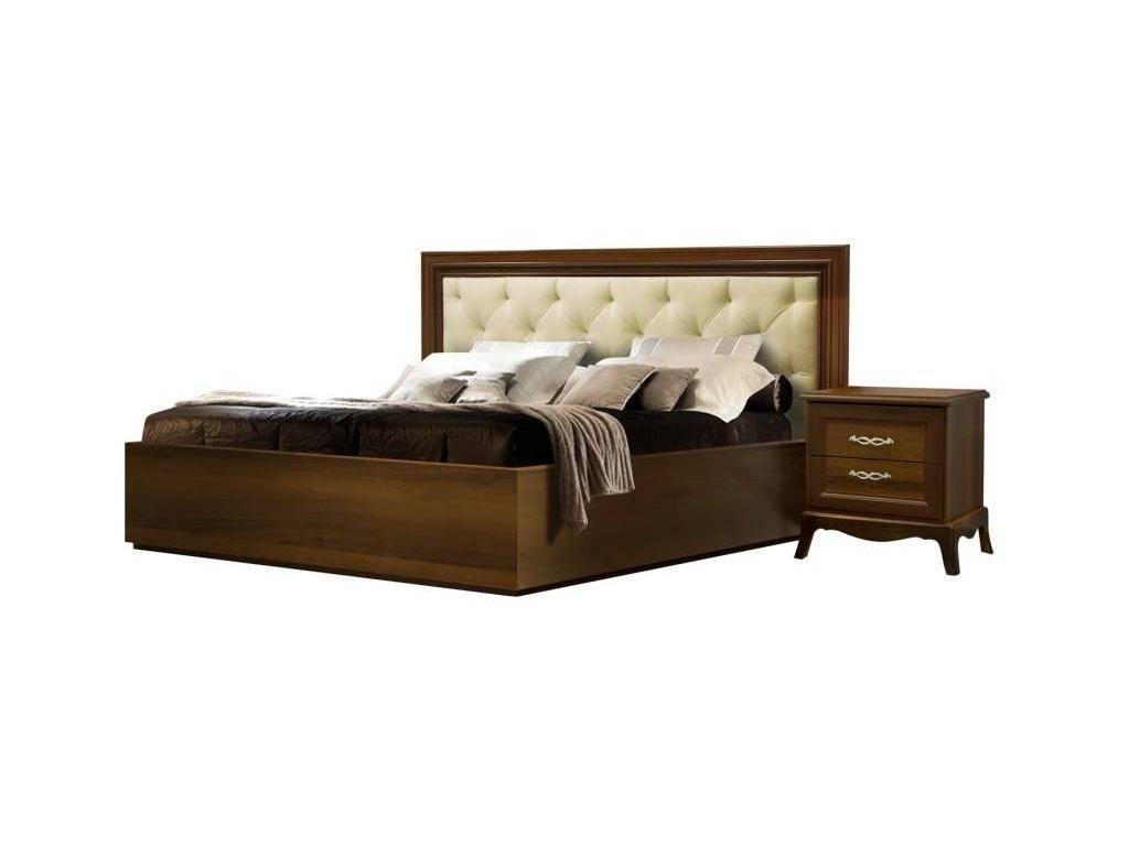 кровать двуспальная ЯМ Амели 180х200 с мягким элементом (коричневый)