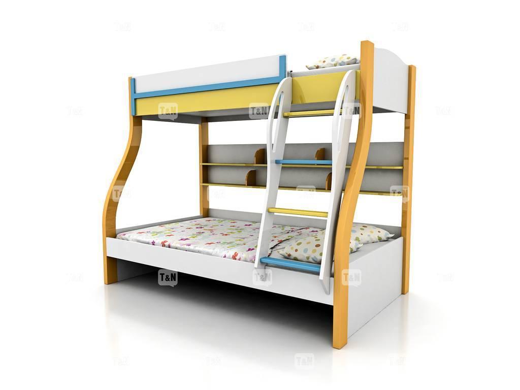 кровать двухъярусная Tomyniki Huson  (белый с цветной вставкой)