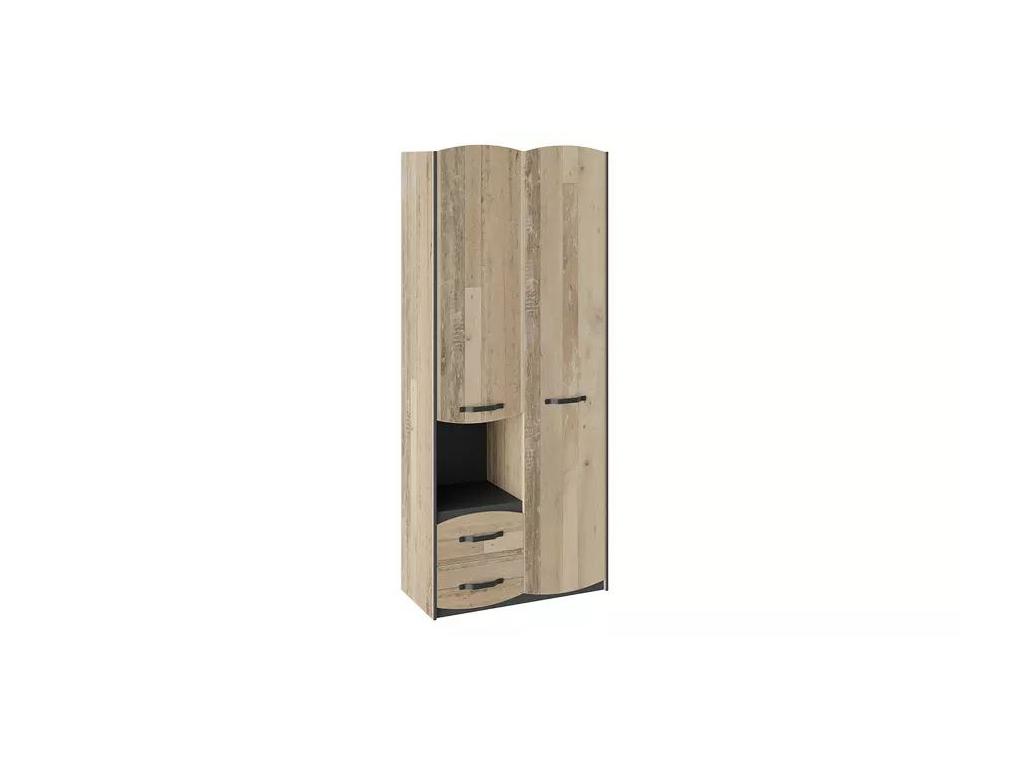 шкаф 2 дверный Triya Кристофер комбинированный (коричневый)
