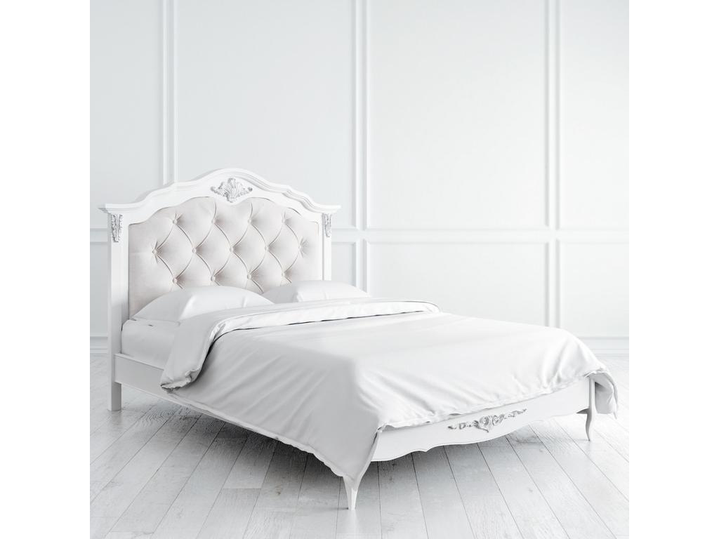 кровать односпальная Latelier Du Meuble Silvery Rome 140х200 (белый, серебро)