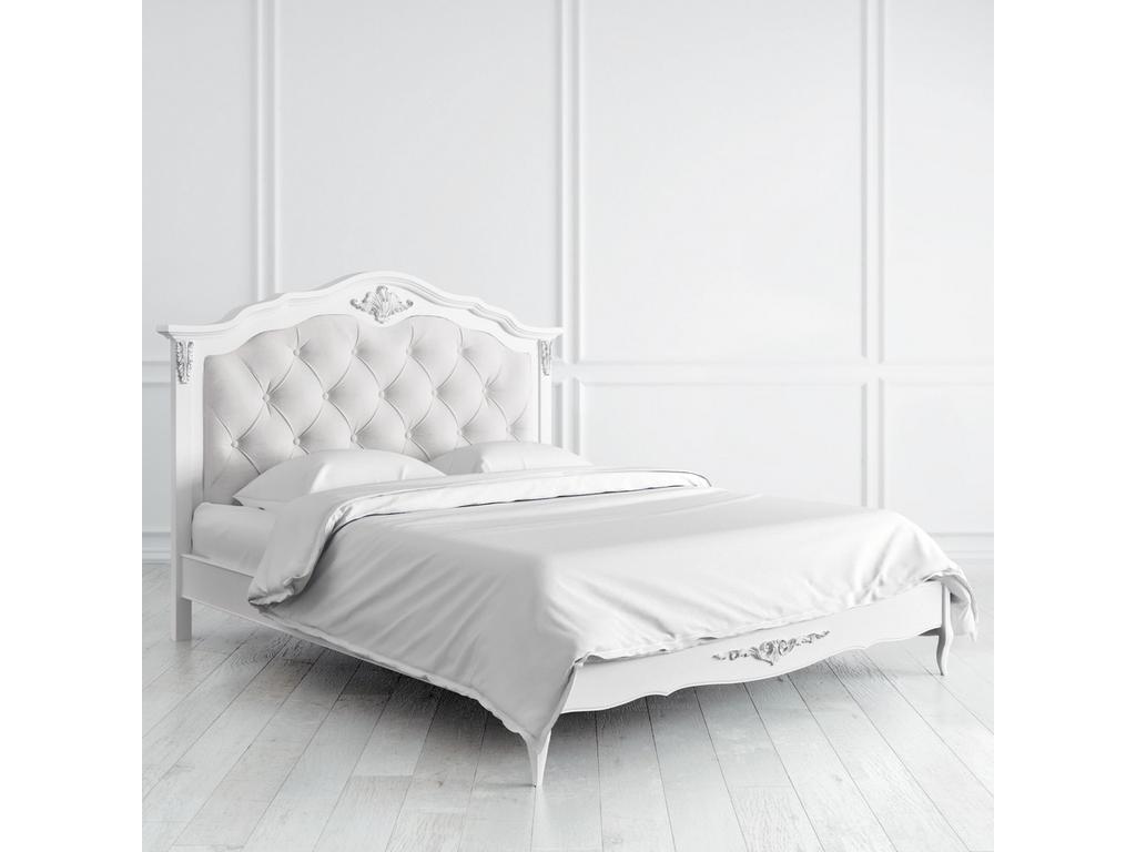 кровать двуспальная Latelier Du Meuble Silvery Rome 160х200 (белый, серебро)