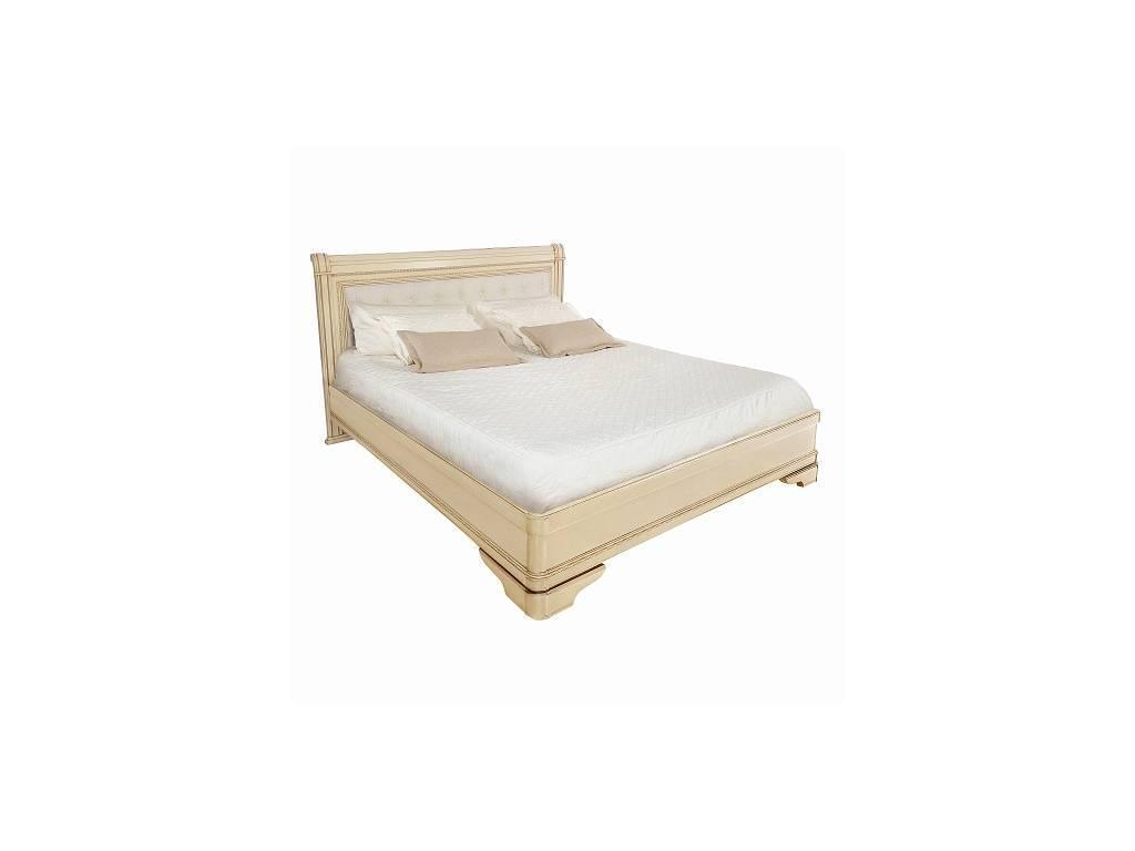 кровать двуспальная Timber Палермо 180х200 без изн-я с мягкой спинкой (ваниль, золото)