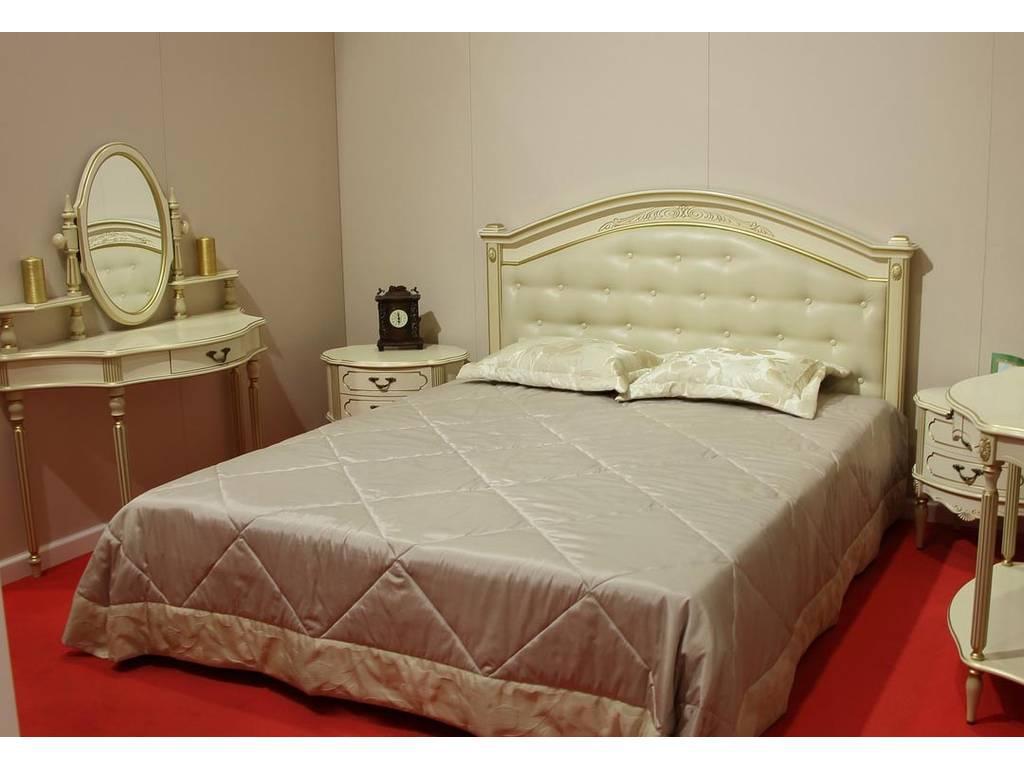 кровать двуспальная Юта Палермо 160х200 с высоким изголовьем (шампань)