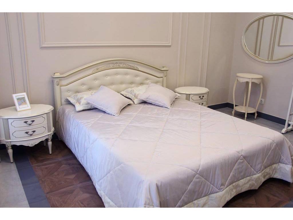 кровать двуспальная Юта Палермо 160х200 (белый, патина)
