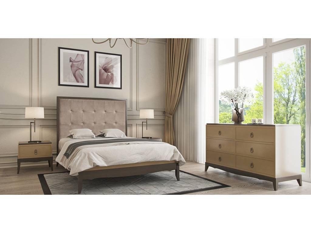 спальня арт деко RFS Монте-Карло  (дуб медовый, серо коричневый)