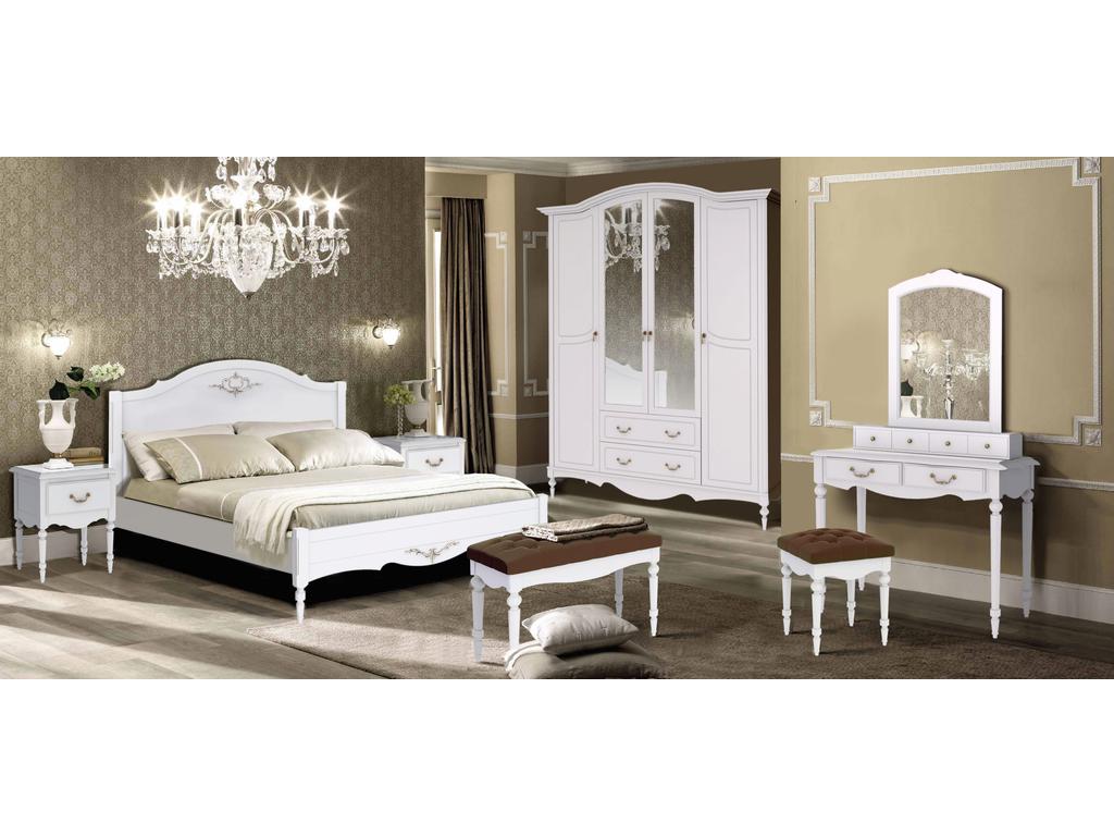 спальня прованс МастМур Амелия комната с 4 дв шкафом (белый)
