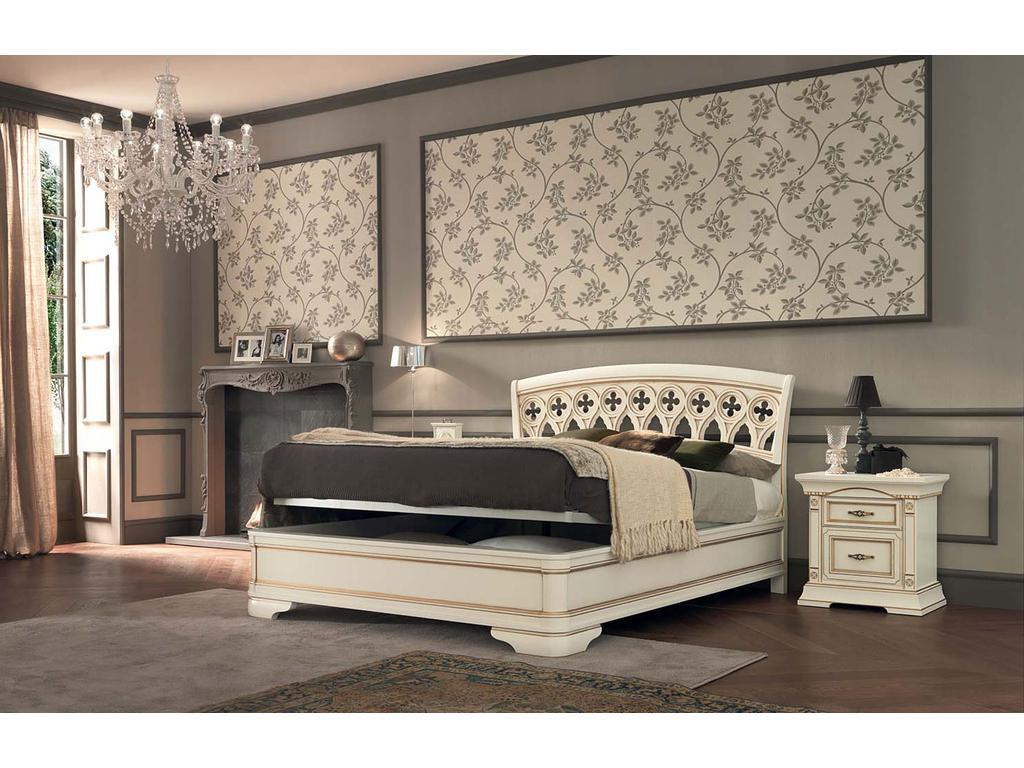 кровать двуспальная Pramo Palazzo Ducale 160х200 с подъемным механизмом (белый)