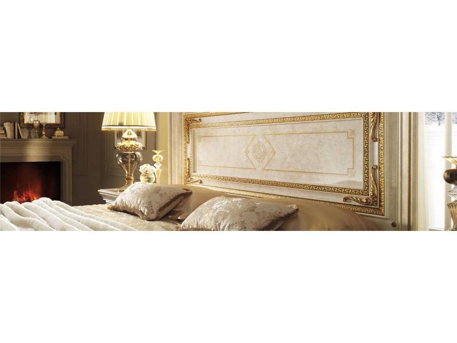 кровать двуспальная Arredo Classic Leonardo 200х200 (крем, золото)