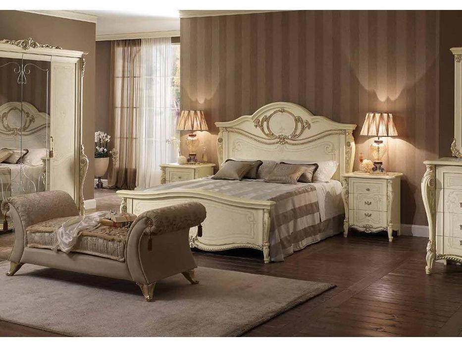 кровать двуспальная Arredo Classic Tiziano 160х190 (слоновая кость, золото)
