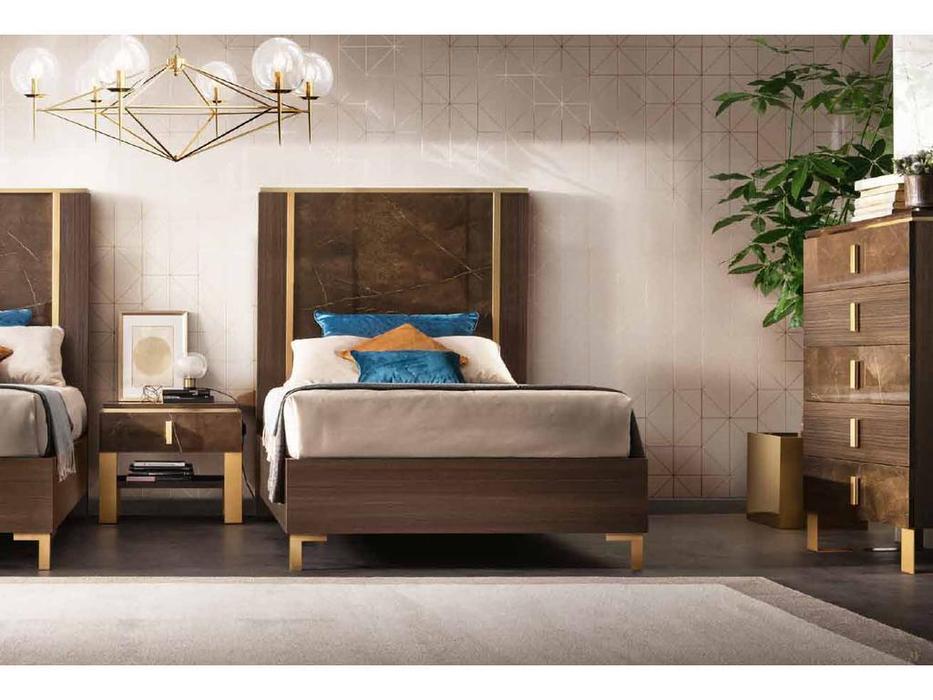 кровать односпальная Arredo Classic Essenza 120х190 (венге, коричневый, золото)