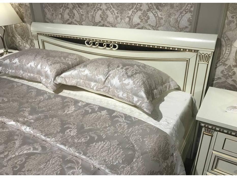 кровать двуспальная Liberty Флоренция 160х200 без изножья (слоновая кость, золото)
