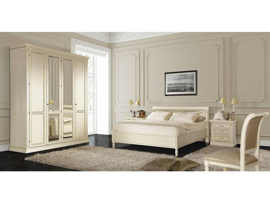 спальня классика Liberty Флоренция со шкафом (слоновая кость, золото)