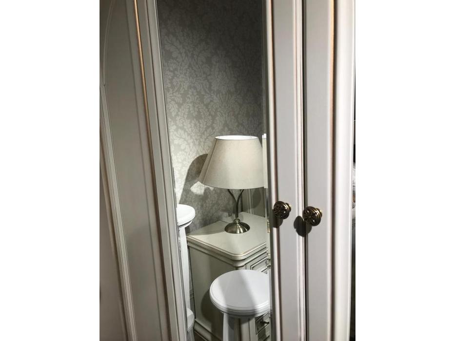 шкаф 4 дверный Liberty Сильвия с зеркалами (белый ясень, золотая патина)