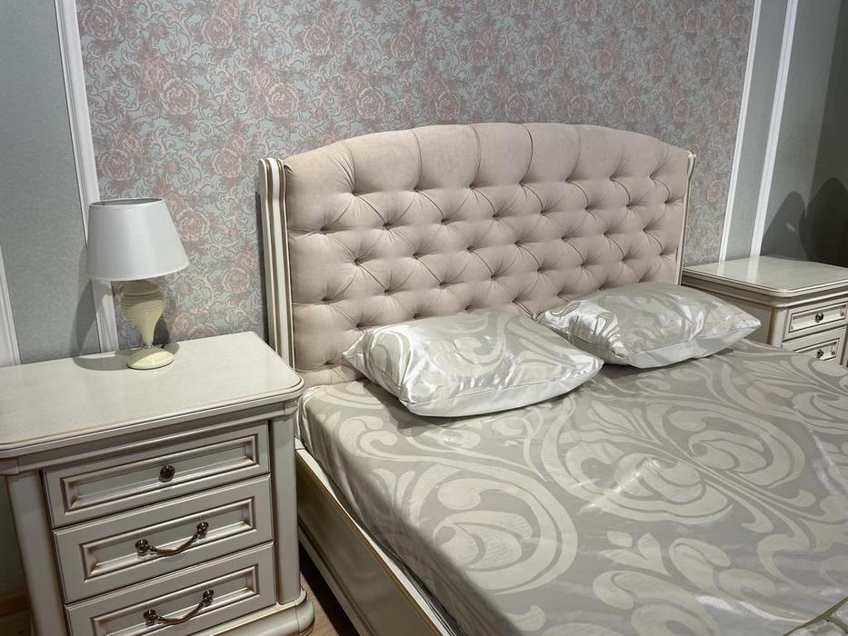 кровать двуспальная Liberty Сильвия 180х200 с мягким элементом (белый ясень)