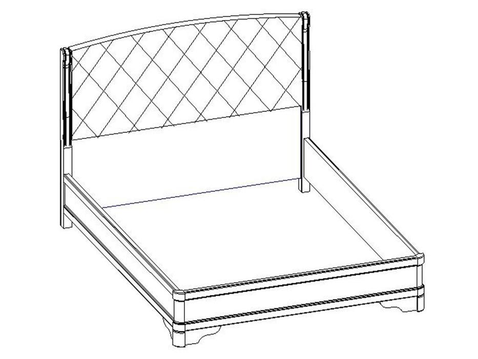 кровать двуспальная Liberty Сильвия 180х200 с мягким элементом (белый ясень)