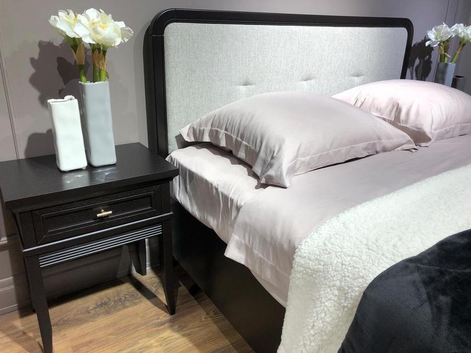 кровать двуспальная Liberty Берген 160х200 с мягким изголовьем (черный)
