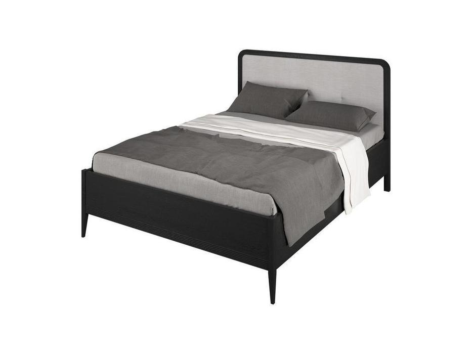 кровать двуспальная Liberty Берген 180х200 с мягким изголовьем (черный)