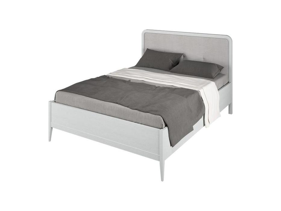 кровать двуспальная Liberty Берген 160х200 с мягким изголовьем (белый)