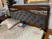 кровать двуспальная Liberty Сильвия 160х200 с с мягким элементом (орех милано, ткань)