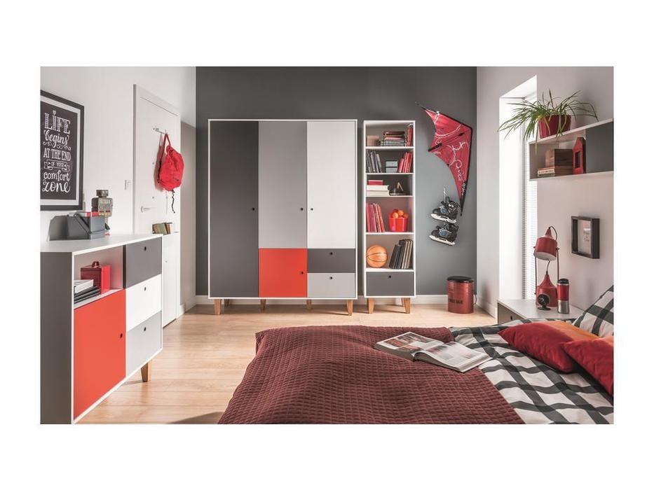 шкаф 3-х дверный Vox Concept  (белый,графит,серый,красный)