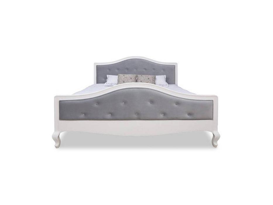 кровать двуспальная ESF Provanc 180х200 ткань серого цвета (белый)