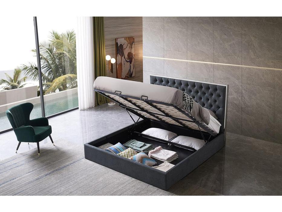 кровать двуспальная ESF 1704 160х200 с подъемным механизмом (серый)