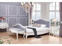 кровать двуспальная ESF Provanc 180х200 ткань серого цвета (белый)