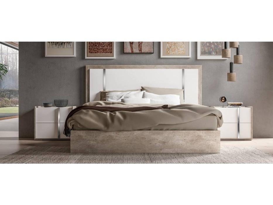 кровать двуспальная Status Treviso 198х203 (белый, серый)