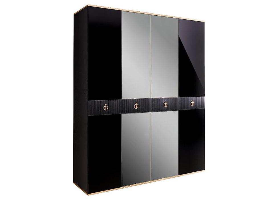 шкаф 4 дверный ЯМ Римини Соло с зеркалами (слоновая кость)