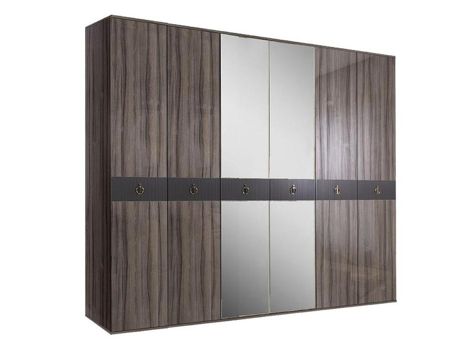 шкаф 6 дверный ЯМ Римини Соло с зеркалами (слоновая кость)