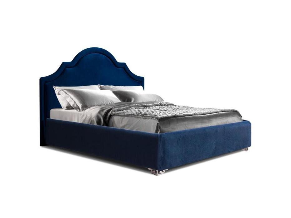 кровать двуспальная ЯМ Queen с подъемным механизмом (синий)