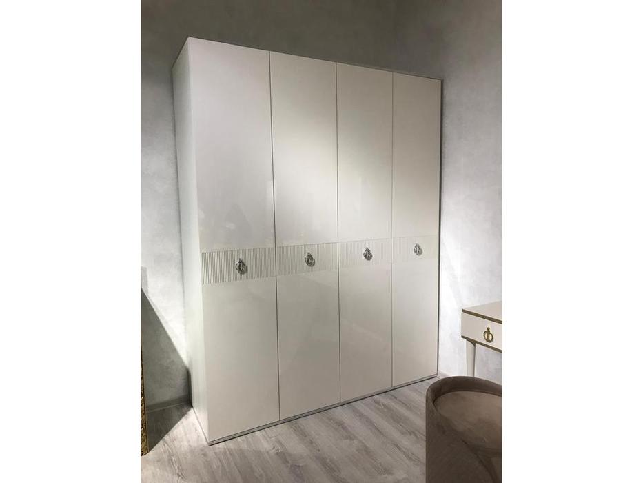 шкаф 4 дверный ЯМ Римини Соло  (белый, серебро)
