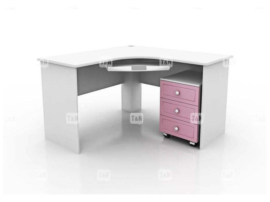 стол письменный Tomyniki Michael угловой (белый, розовый, зеленый, беж)