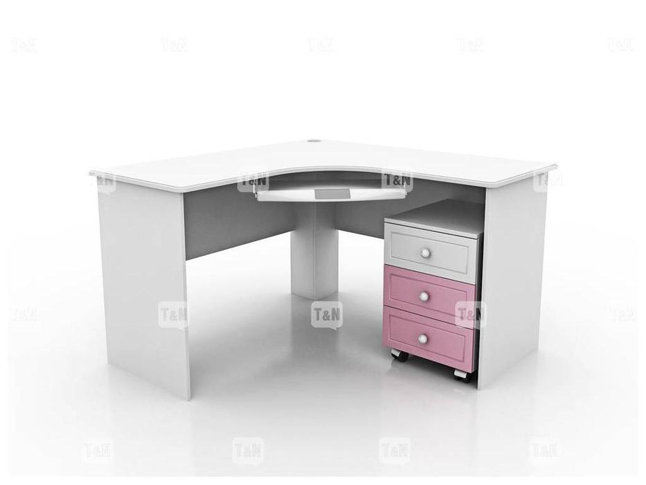 стол письменный Tomyniki Robin угловой (белый, розовый, голубой)