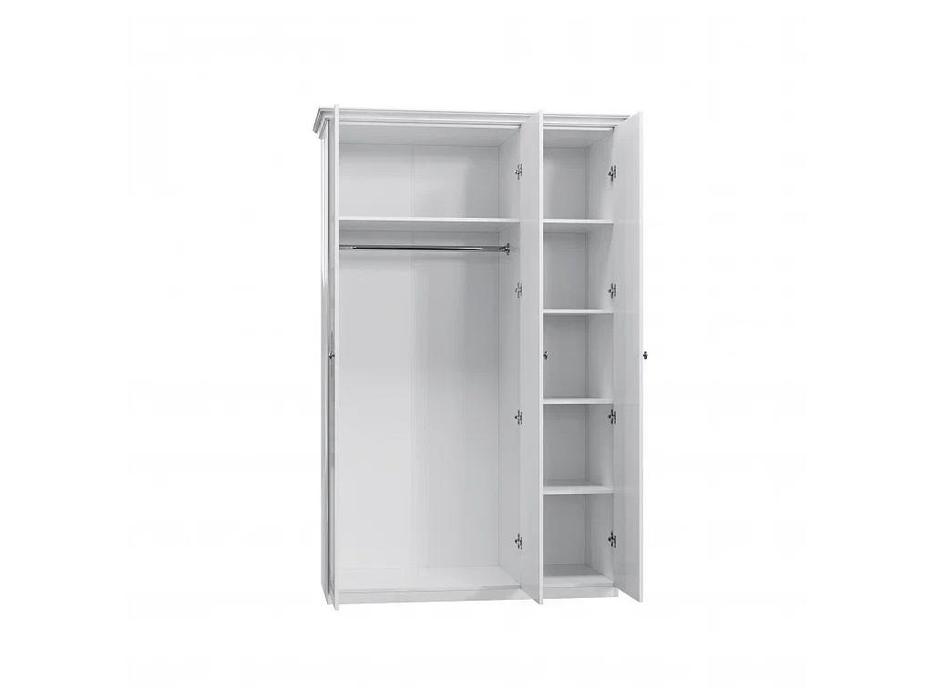 шкаф 3-х дверный Dia Грация дверный с зеркалом (белый, серебро)