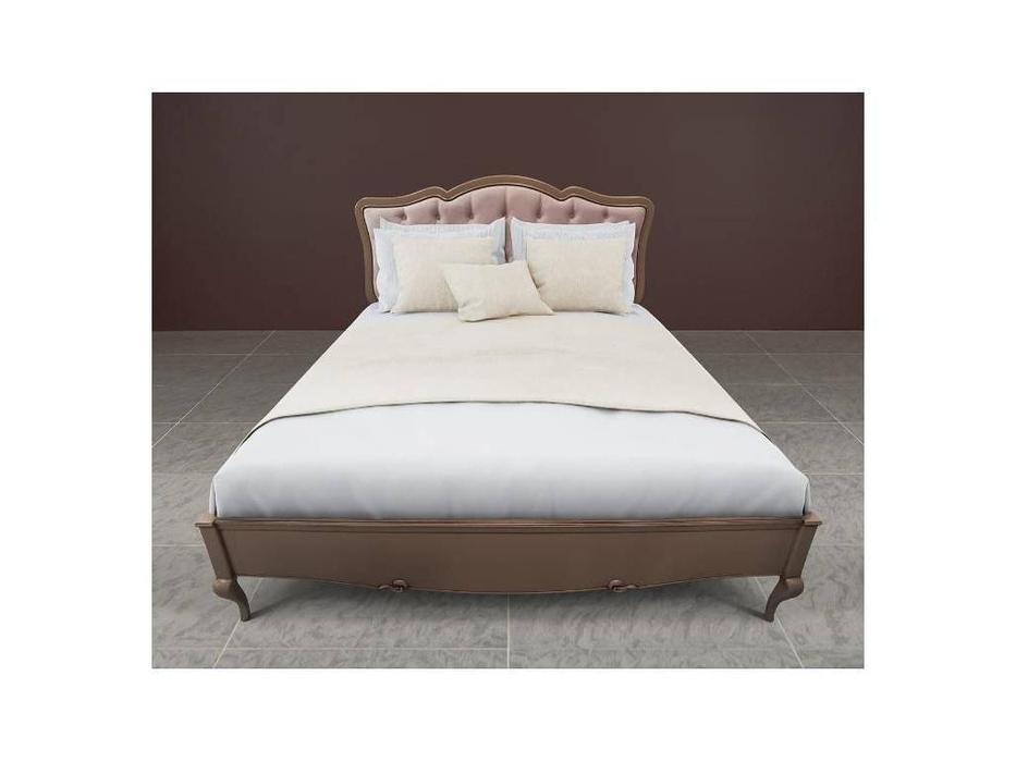 кровать двуспальная Timber Портофино 180x200 с мягким изголовьем (кварц)