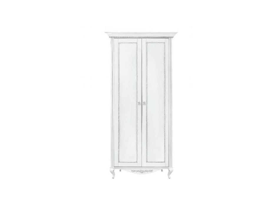 шкаф 2-х дверный Timber Неаполь  (белый, серебро)