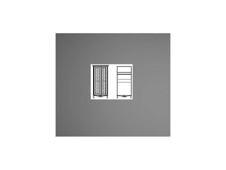 шкаф 2-х дверный Timber Неаполь  (белый, серебро)