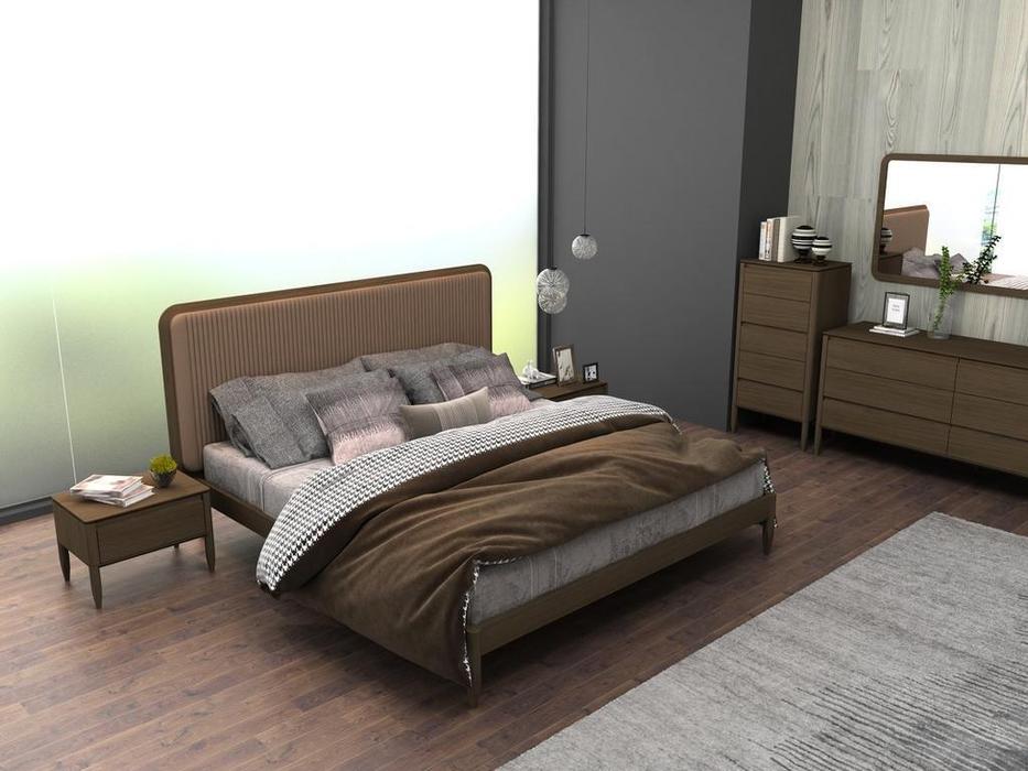 кровать двуспальная Mod Interiors Paterna 160х200 (дуб, бежевый)