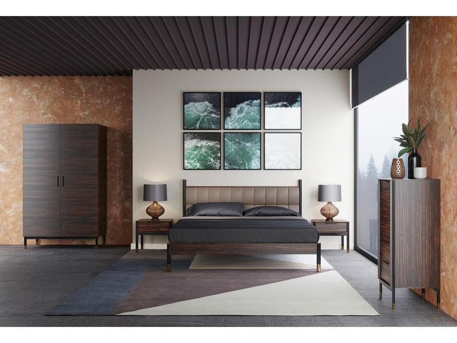 кровать двуспальная Mod Interiors Benissa 180х200 (эбеновое дерево)