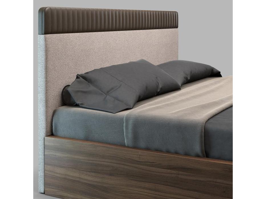 кровать двуспальная Mod Interiors Menorca 180х200 c подъемным механизмом (орех, серый)
