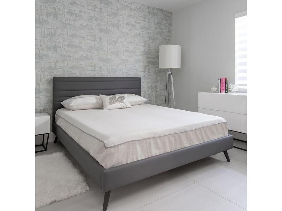 кровать двуспальная Mod Interiors Sevilla 160х200 (черный, серый)