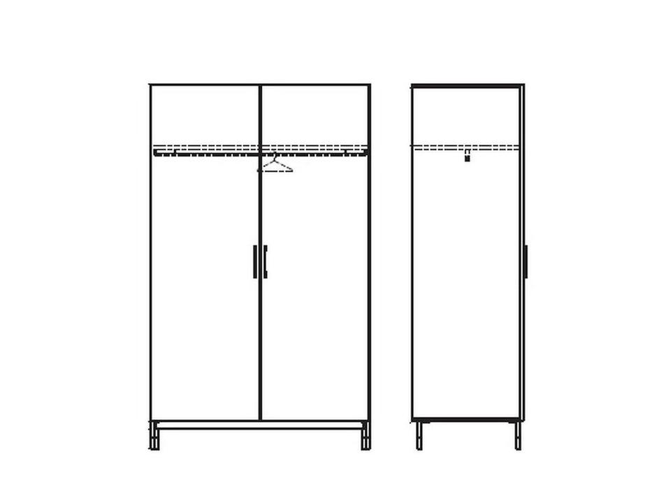 шкаф 2 дверный Mod Interiors Benissa 2 дверный (шпон ореха, черный)